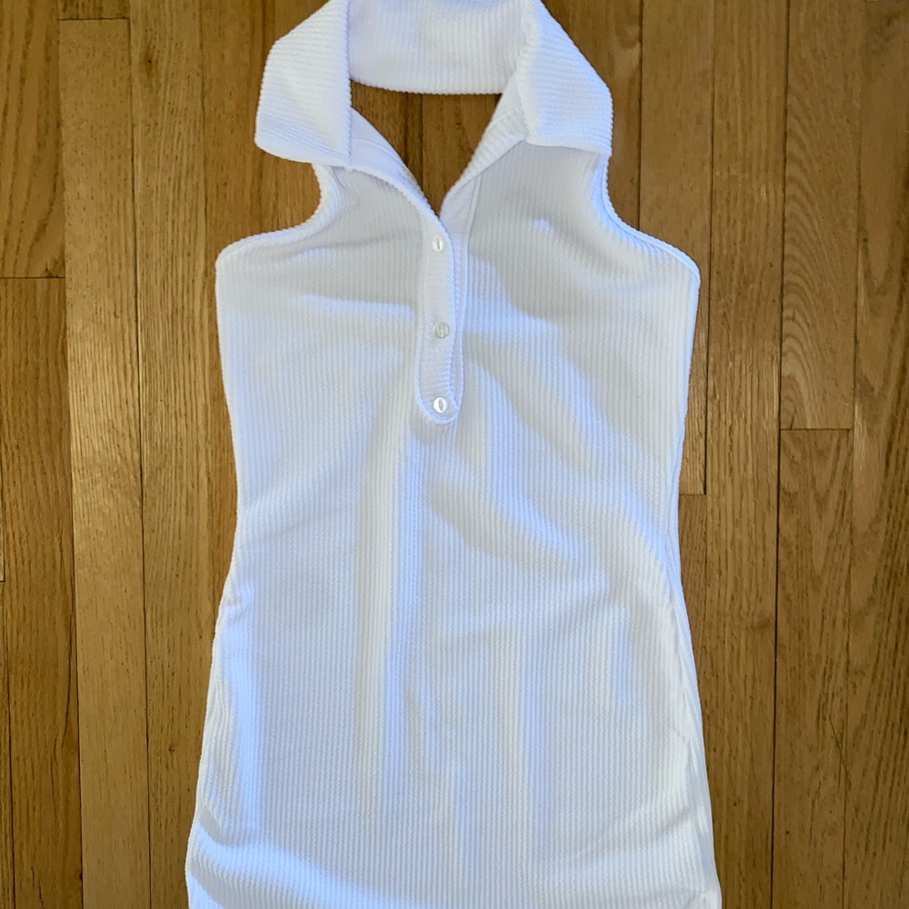 WHITE RUB HALTERNECK DRESS - Picture 2 of 5